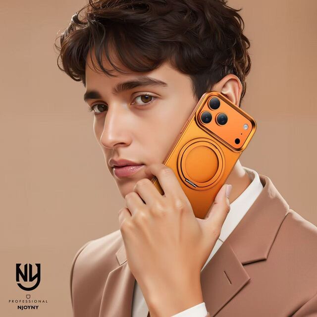 Capa de Telefone em Couro Premium com Suporte Giratório de Liga, Encaixe Magnético para Trabalho de Escritório - Preço de Fábrica