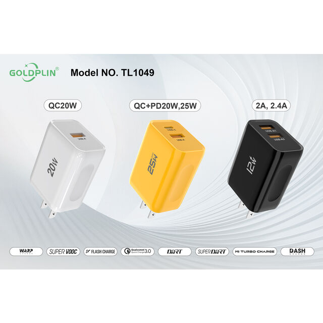 Cargador Rápido de Teléfono TL1049 Pin US Protocolo Completo 2.0A, 2.4A, QC20W/30W, A+C20W/25W, OEM SKD ODM for sale at factory direct price