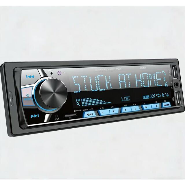 Lecteur Multimédia MP3 Bluetooth pour Voiture avec Support Clé USB/Carte TF et Radio FM, Sortie Audio 50W x 4