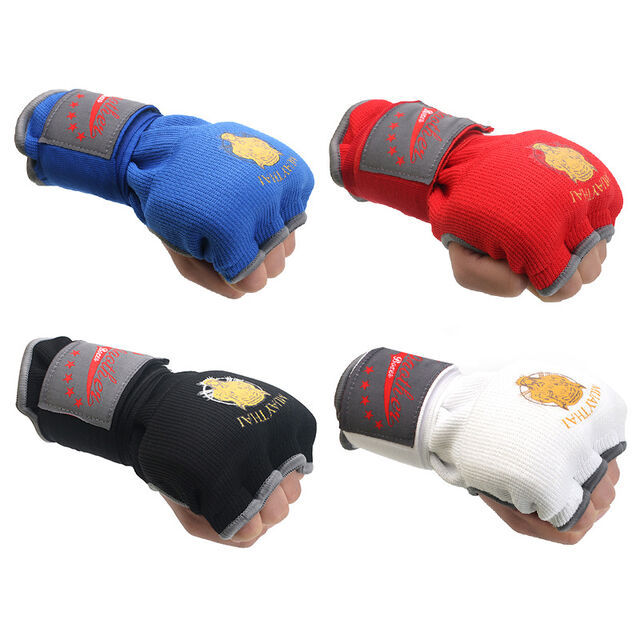 Guantes de Boxeo Profesionales Quick Wrap Acolchados en Gel, Medio Dedo con Vendas de Soporte de Muñeca para MMA y Muay Thai for sale at factory direct price