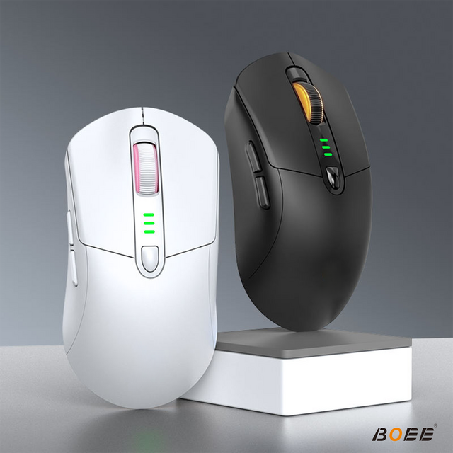 Souris Gamer Sans Fil Programmable 2.4G BT, 12800 DPI, 6D, Lumière LED RVB 7 Couleurs, Design Ergonomique pour PC