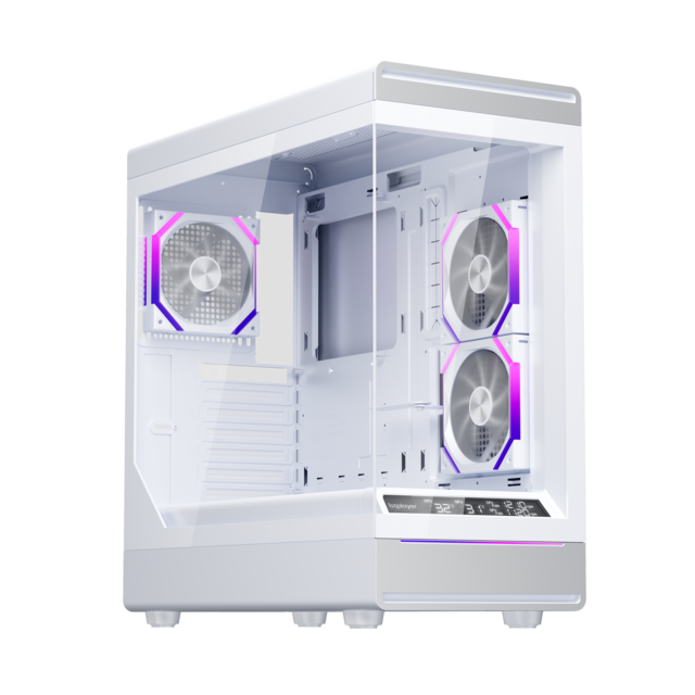 هيكل كمبيوتر جيمنج 1STPLAYER WD8 بشاشة مدمجة، تصميم بلمسة خشبية، شريط إضاءة ARGB for sale at factory direct price