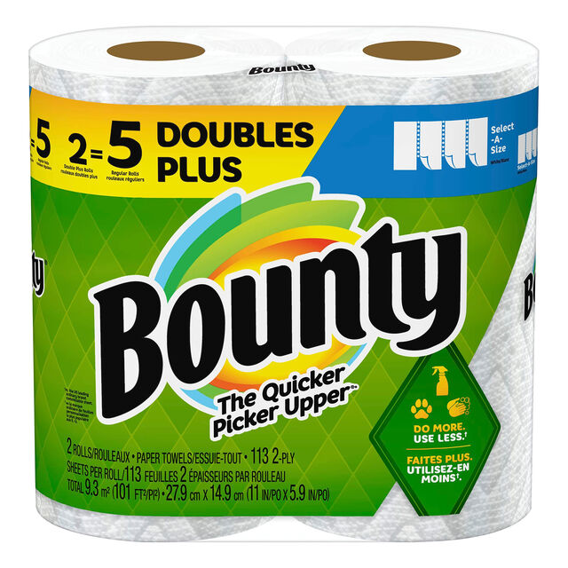 Toallas de Papel Bounty Quick-Size, 12 Rollos Familiares = 30 Rollos Regulares for sale at factory direct price