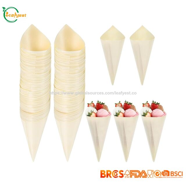 Cono Desechable de Madera para Salsas y Pasteles - 100% Ecológico