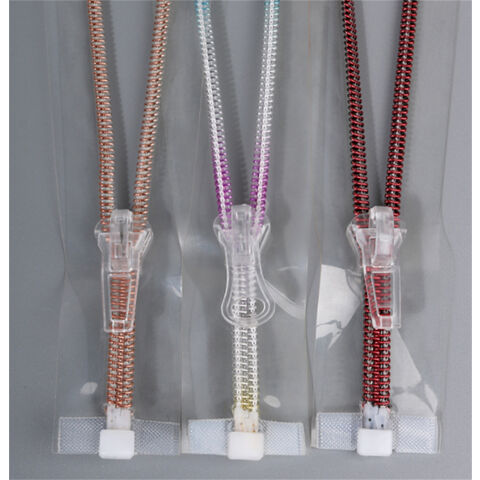 شريط سحاب PVC شفاف بقفل تلقائي نايلون JX for sale at factory direct price