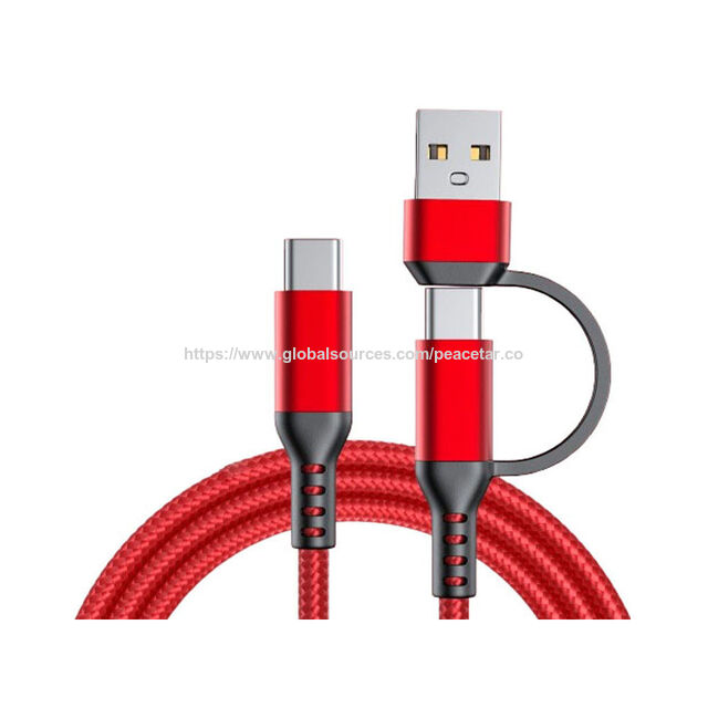 Cable de Carga Tipo-C Dual-Head con Carcasa de Nylon Trenzado. Longitud de 1.8 Metros. for sale at factory direct price