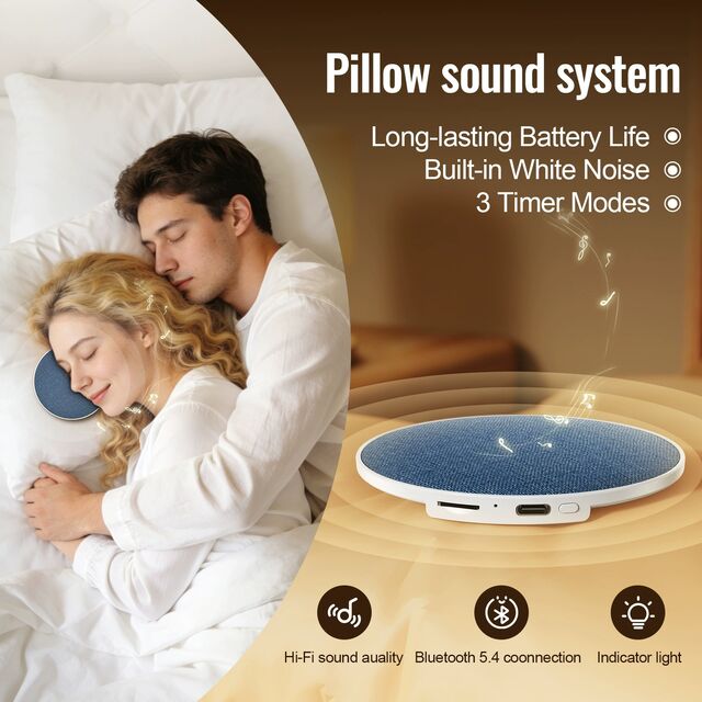 Disque Sonore pour Oreiller, Système Sonore de Sommeil, Écouter de la Musique, Lire des Romans, Décompression, Système Sonore Intérieur pour Oreiller