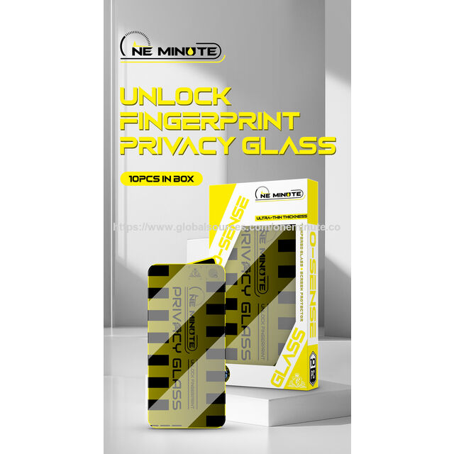 Vidro Temperado Anti-Espionagem Ultra Fino de 1 Minuto | Borda Preta Fina | 0.18mm Ultra Fino | 28 Anti-Espionagem | Suporte Desbloqueio Impressão Digital for sale at factory direct price
