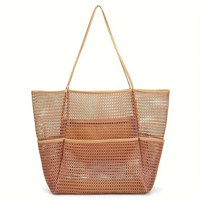 Hot Selling Large Capacity Beach Bag Double-Layer Mesh Beach Bag Bathhouse Swimming And Toiletries Drainage Mesh Bag for sale at factory direct price