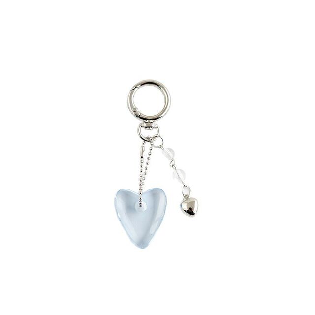 Nuevo diseño: bolso para llave de coche con forma de corazón y perlas incrustadas, colgante, soporte para funda de teléfono, cubierta para auriculares y accesorio decorativo.