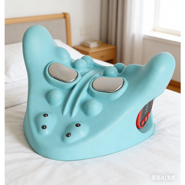 Oreiller de Massage Cervical avec Compresse Chaude et Impulsion EMS pour Soulager le Stress - Masseur de Cou pour Améliorer la Circulation Sanguine et la Relaxation Musculaire