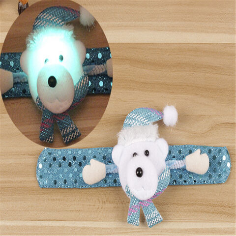 Christmas Headbands Clap Circle Wrist Slap Bracelet Funny Santa Bracelet Baby Kids Christmas Gift JX