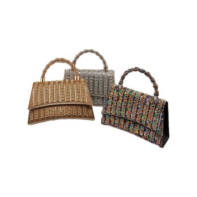 Hot Selling Women's Handbag Party Bag Flip Cover Diamond Studded Dinner Bag New Fashionable Evening Handbag for sale at factory direct price