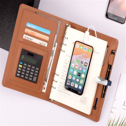 Small leather pocket calculator notebook for sale at factory direct price