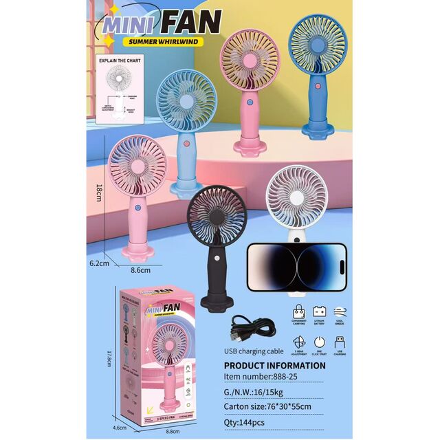 Mini Ventilador Recargable por USB