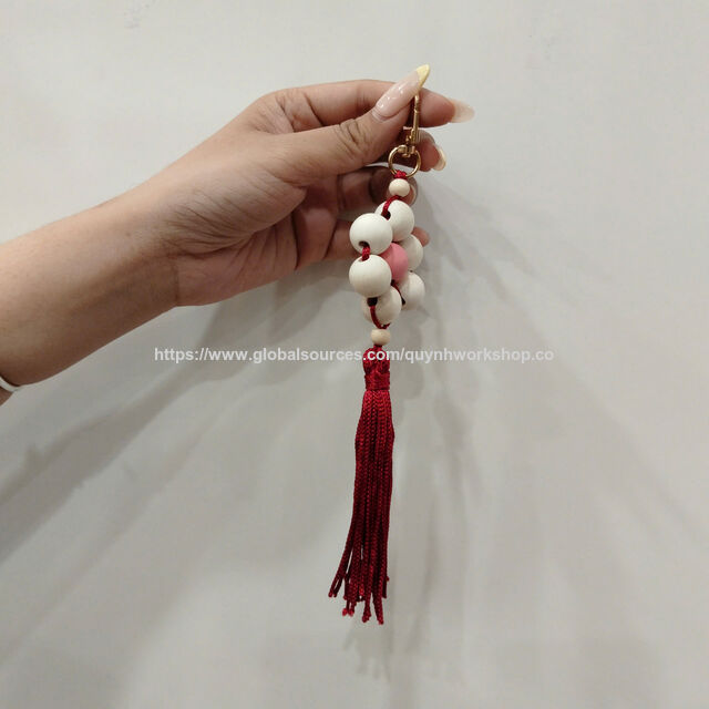 Kit DIY Buatan Tangan Grosir: Buat Gantungan Kunci Manik x Kayu - Spidol