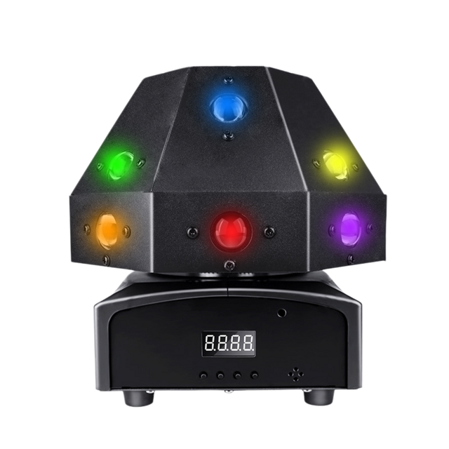 Luz de Escenario Láser RGB 16 en 1 | Espectáculo de Rayos Inmersivo Activado por Sonido para KTV, Bares y Recepciones de Boda