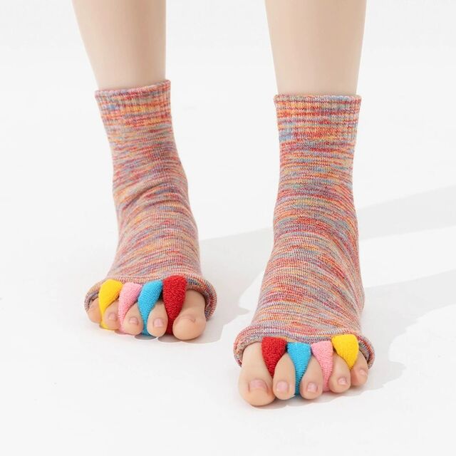 Fünf-Finger-Socken Yoga-Zehenschuhe mit geteilten Zehen für Damen zur Korrektur von Daumen-Eversion