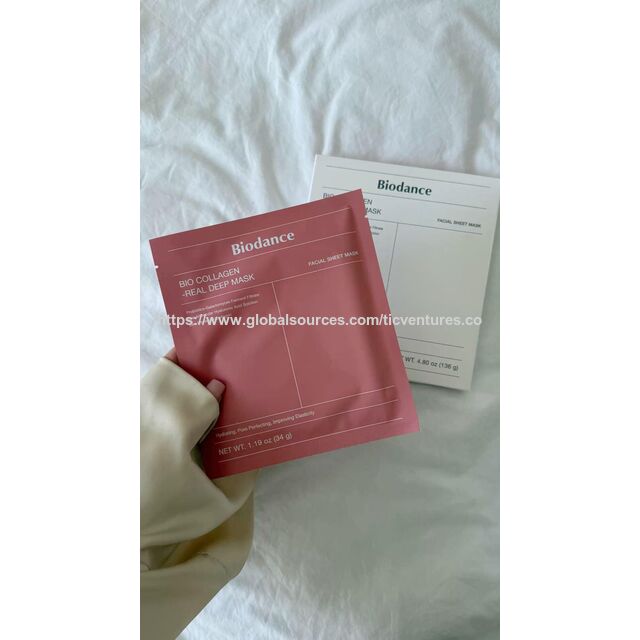 Biodermal Real Deep Mask 4er Pack - Gesichtsmasken, Porenverfeinernde Faltenbehandlung für Damen