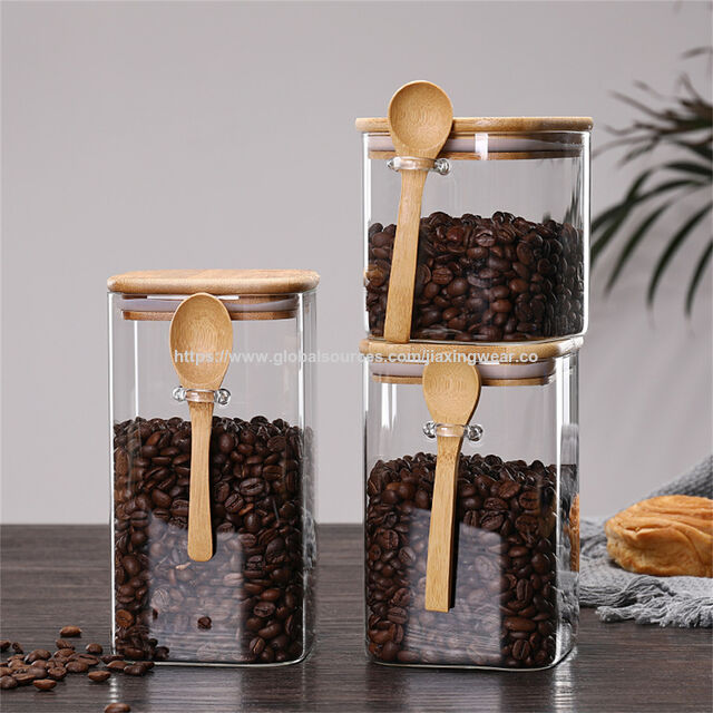 Tarros de Almacenamiento de Alimentos al por Mayor, Botes de Café de Vidrio Hechos a Mano for sale at factory direct price