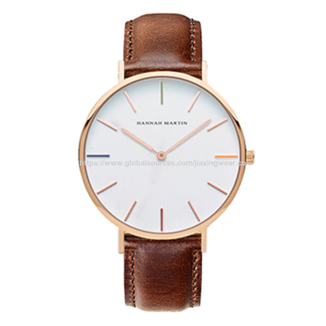 Hochwertige Unisex-Uhren mit Nylon-Lederarmband und Roségold-Akzenten for sale at factory direct price