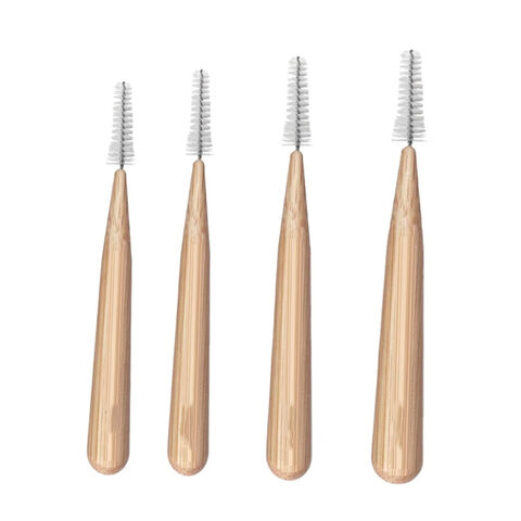 فرشاة أسنان بين الأسنان من الخيزران قابلة للتحلل البيولوجي 100% for sale at factory direct price