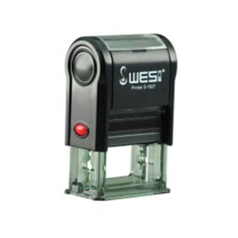 Selbstfärbende rechteckige Namensstempel mit individuellem Logo, Druckbereich 10*27 mm