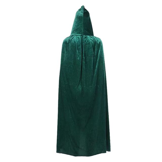 Schwarzer Gold-Samt-Umhang für Halloween, Vampir-Todesumhang, Cosplay-Kostüm für Kinder & Erwachsene