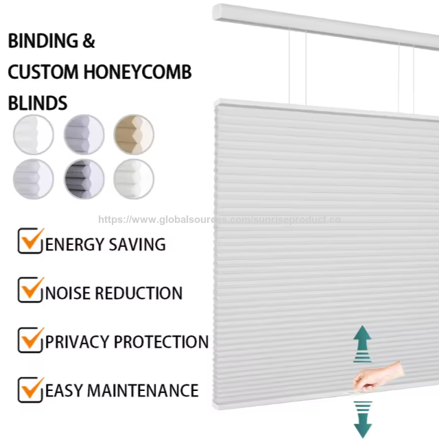 Durable Motorized Automatic Cellular Shades Top-Down Bottom-Up Honeycomb Blinds Spring Format Blackout Privacy Built-In for sale at factory direct price