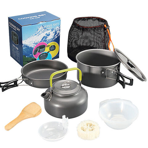 Utensilios de Cocina de Aluminio para Acampar con Tetera y Olla for sale at factory direct price