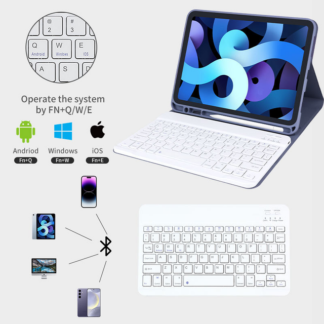 Capa Flip Laudtec em TPU com Touchpad e Teclado Mágico para iPad de 10,9 Polegadas - Atacado OEM/ODM/Personalização Privada