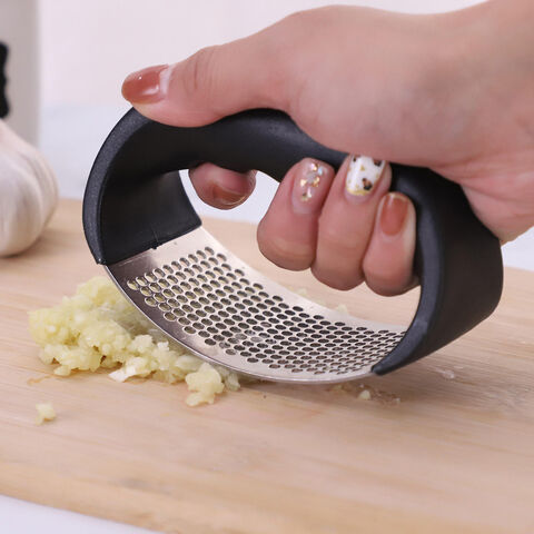 Espremedor de Alho de Aço para Cozinha - Prensa de Metal para Gengibre