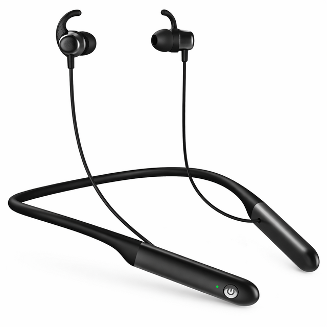 Écouteurs Bluetooth avec tour de cou, écouteurs sans fil stéréo avec microphone longue durée de lecture - PAS À VENDRE