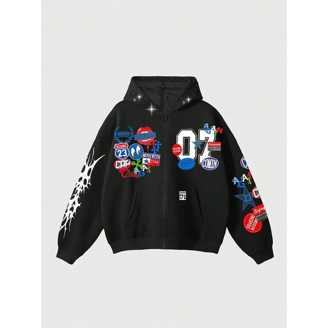 Men's Cartoon Print Baseball Jacket ---- Vintage Streetwear Bomber Coat for Adults for sale at factory direct price