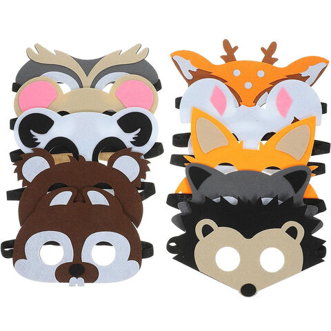 Máscara de Fantasia Animal para Crianças - Lembrancinha de Festa de Halloween na Floresta