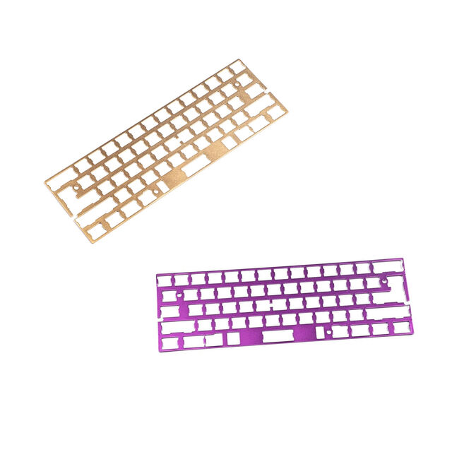 OEM CNC eloxierte Aluminium 60% mechanische Tastaturplatte für GH60 DIY Custom Gaming-Tastaturen, universelle ANSI ISO-Layout-Unterstützung