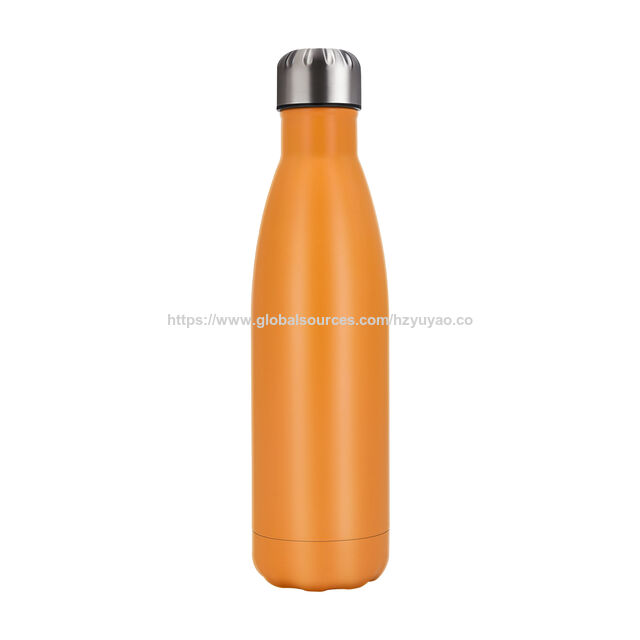 Garrafa de água isolada de parede dupla em aço inoxidável em forma de cola para viagens, academia, esportes e uso diário (750ml/500ml)
