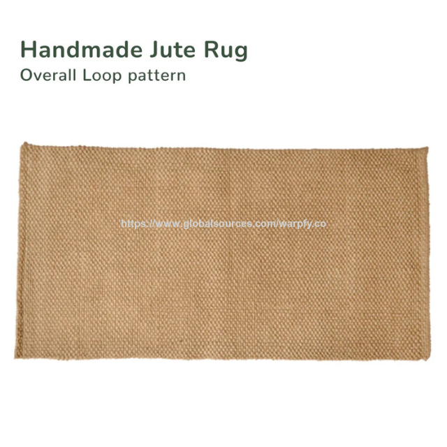 Tapis en jute durable personnalisable à prix usine, motif boucle 5 plis, naturel, 60x120 cm, idéal pour l'entrée de cuisine, fabrication ODM/OEM