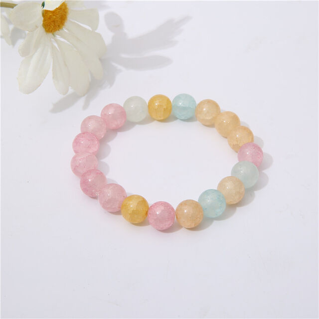 Pulsera de cuentas de vidrio triturado de jade de 10 mm de nuevo estilo, accesorios de rosario, un pequeño regalo para novias. Venta directa de fábrica