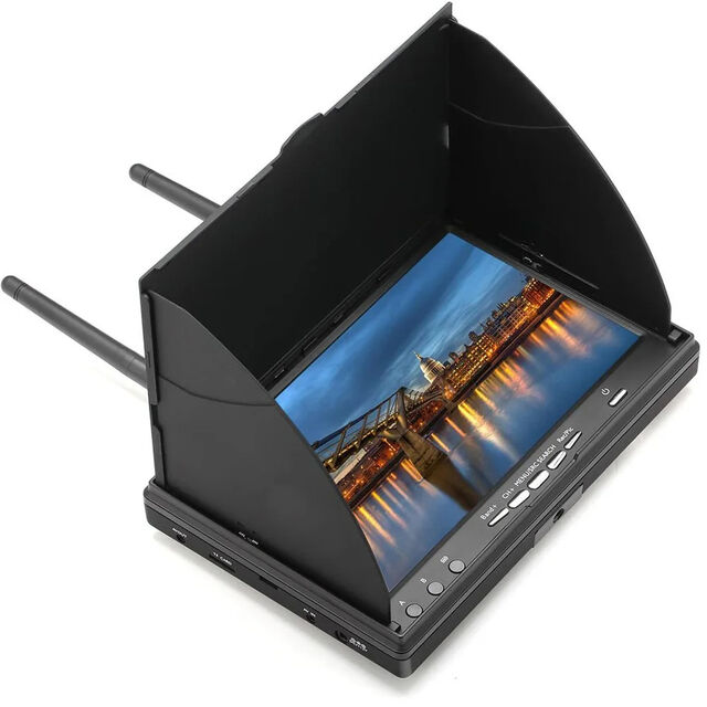 Monitor FPV de 7 Pulgadas de Alto Brillo con Receptor de Diversidad para Pilotos de Drones