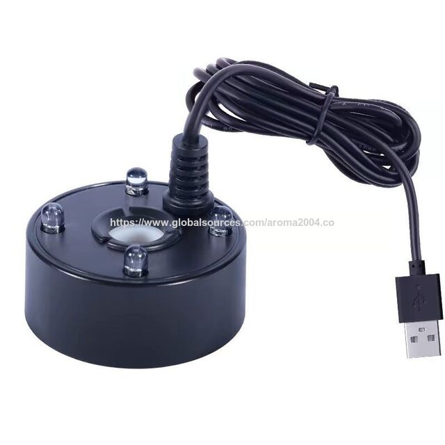 B2B Lieferant Ultraschall-Luftbefeuchter Vernebler USB DC 5V Nebelmaschine und 4 bunte LED-Lichter für Teichbrunnen-Zubehör