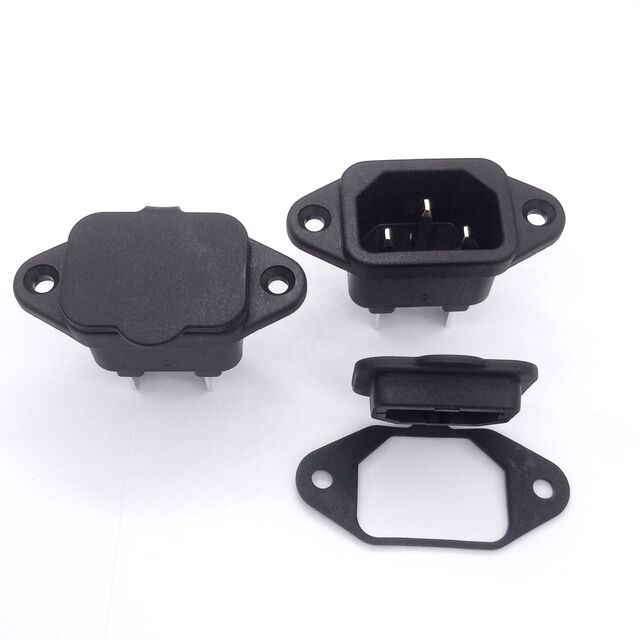 Certifié UL CUL CCC Prise d'Entrée C14 15A 250V Module d'Entrée d'Alimentation en Cuivre avec Cache Anti-poussière Montage sur Panneau à Vis Latérale for sale at factory direct price