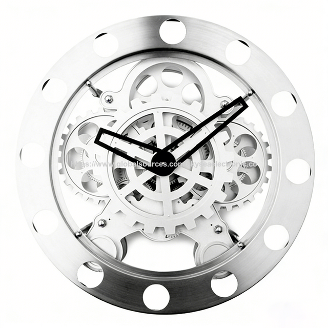 Reloj de Mesa Giratorio Metálico Redondo al por Mayor #HY-G004 con Diseño Clásico para Oficina, Hogar y Uso Infantil for sale at factory direct price