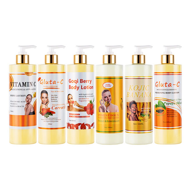 Papaya Banane Karotte VC Körperlotion 500ml Straffende Feuchtigkeitslotion, nicht fettend, duftend für trockene Haut, aufhellend for sale at factory direct price