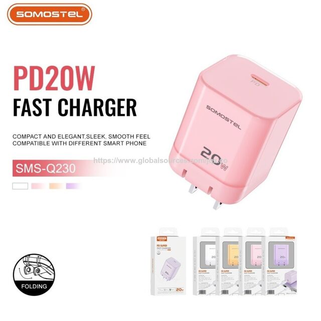 GAN Faltbares Pin 20W PD USB C Schnellladekabel aus Nylon Typ C