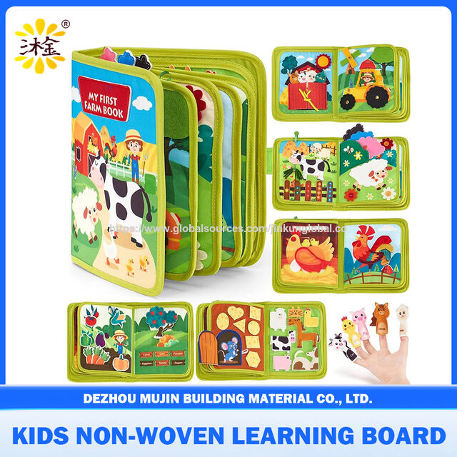 Nuevo Diseño Libro Montessori Ocupado para Niños Pequeños, Tablero Ocupado de Fieltro de Tela, Tablero de Aprendizaje for sale at factory direct price