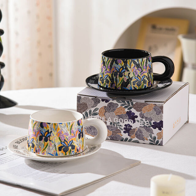 Ensemble de Tasses à Café 'Dream Garden' avec Logo Personnalisé - Tasse en Céramique Haute Qualité Motif Floral, Coffret Cadeau Créatif for sale at factory direct price
