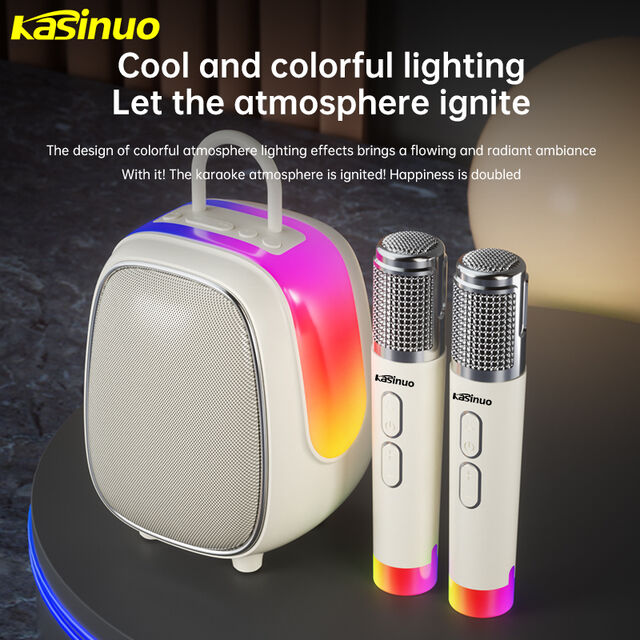 Direktverkauf 20W Tragbares Drahtloses Mikrofon für Heim-Karaoke, Party mit RGB-Beleuchtung, AUX BT Lautsprecher, Outdoor-Lautsprecher mit Beleuchtung for sale at factory direct price