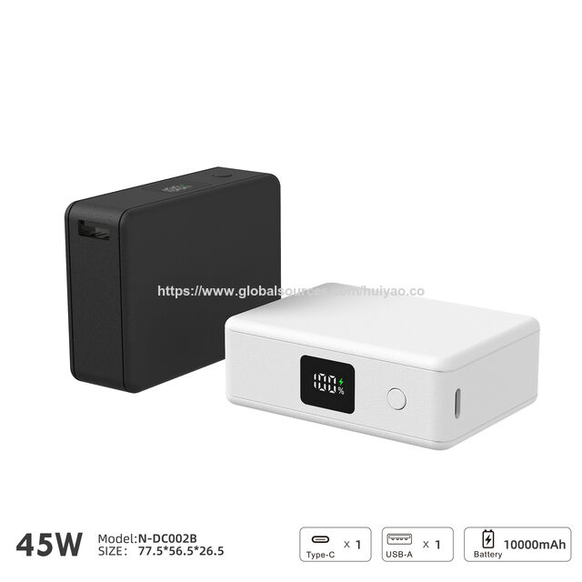 Pocket-Size 10000mAh Power Bank, 45W USB C Fast Charging Portable Charger with 15W Wireless Output & 36W USB-A, 3-in-1 External