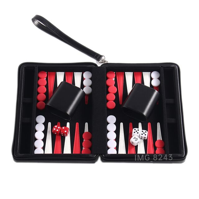 Fabricante de Caixa de Jogo de Madeira com Conjunto de Xadrez, Conjuntos de Gamão Envoltos em Couro de Tamanho Pequeno para Viagem for sale at factory direct price